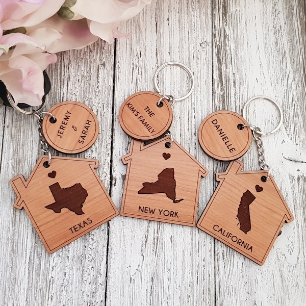 Personalized States Home Key, Home Sweet Home, New Home KeyChain, Closing Gift, Housewarming gift, Home gift, House Keychain
