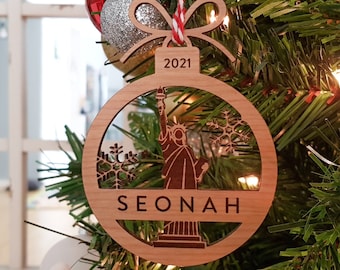 statue of Liberty ornament, statue of Liberty gift, Christmas tree decors, Christmas gift, Laser cut ornament