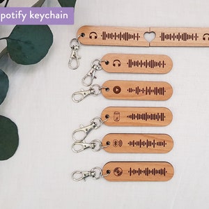 Custom spotify keychain, Couple keychain, Spotify code scan music, Valentine's Day gift, Scan and Play Keyring, Spotify song