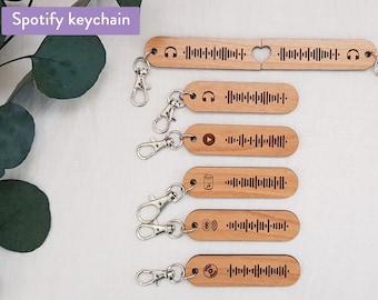 Custom spotify keychain, Couple keychain, Spotify code scan music, Valentine's Day gift, Scan and Play Keyring, Spotify song