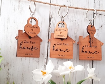 Personalized first home keychain, First Home, Personalized Key Chain, Closing Gift, Our Home Key, Home key Chain, House keychain, Home gift