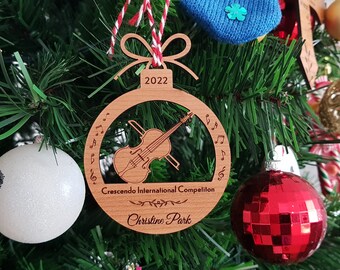 Violin  Ornament, Christmas Ornament, Name Ornament, Personalized Ornament, Christmas Gift,  Ornament Hanging, gift