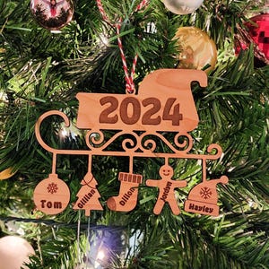 Christmas Family Ornament | Custom family names | Sleigh decoration | Christmas gifts