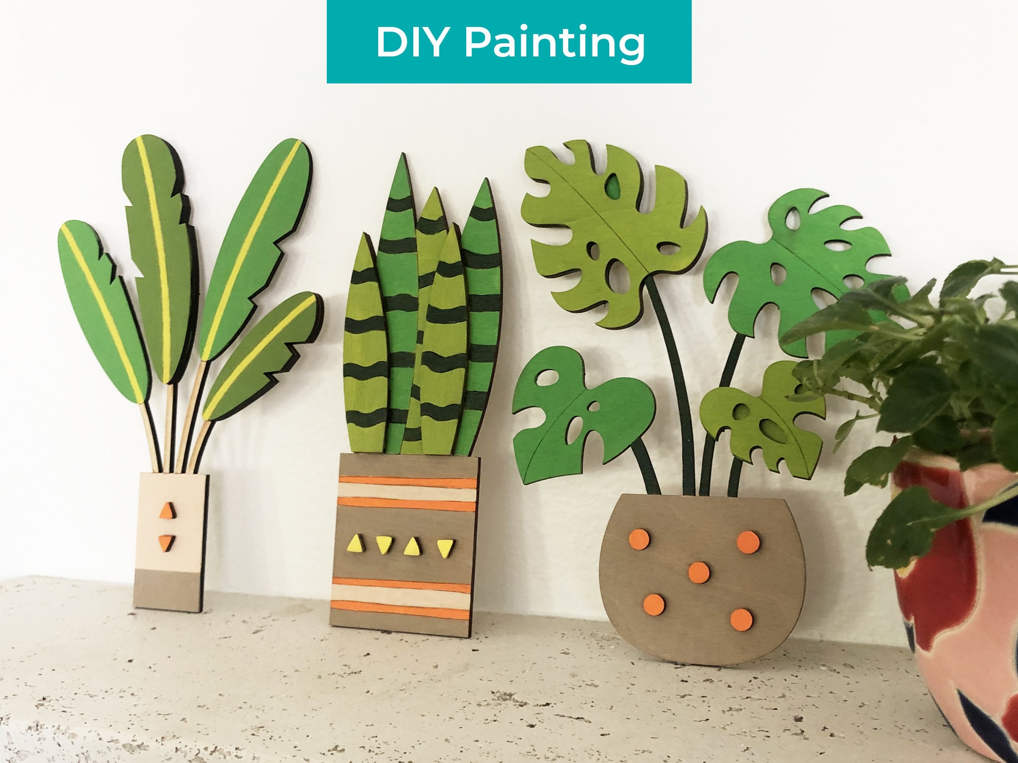 DIY Painting Kit DIY Wooden Plant Kit Adult Craft Kit Kids Craft