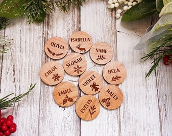Personalized wooden magnets, memo magnets, name magnets, Fridge magnets, Christmas magnet