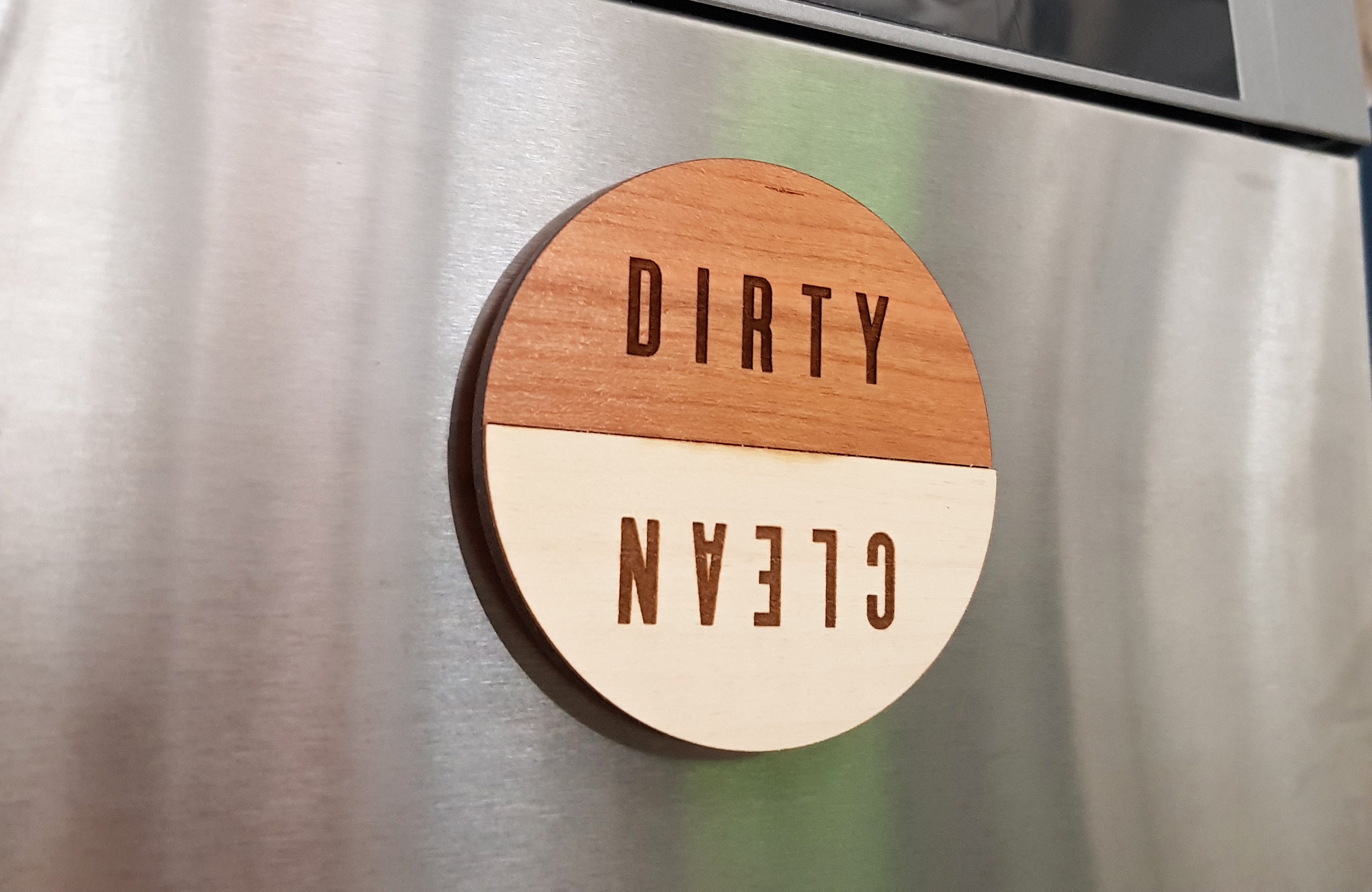 Dishwasher Magnet, Clean Dirty Dishwasher Magnet, Dishwasher Label, Wood Magnet, Housewarming Gift