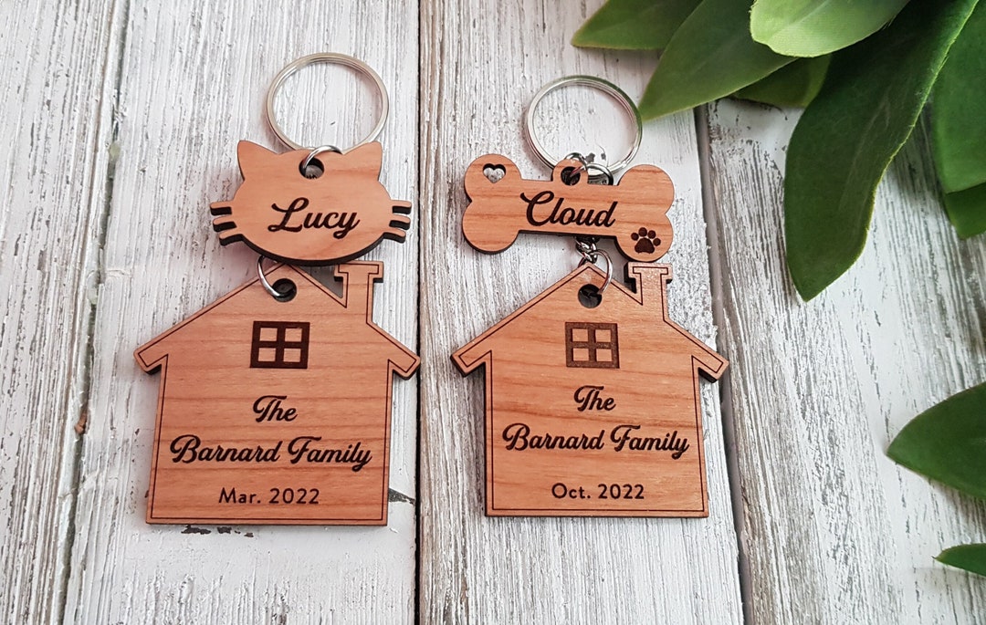 Custom Home Keychain, Home Sweet Home, Home Key Chain, Closing Gift ...