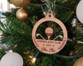 Personalized Golf ornament, Golf ornament, Christmas tree decors, Golf gift, Christmas gift, Laser cut ornament