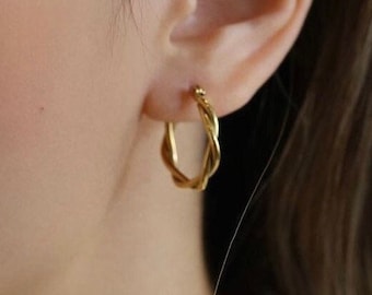 Titanium Gold Hoops Hypoallergenic 18k Gold Hoop Earrings - Canada