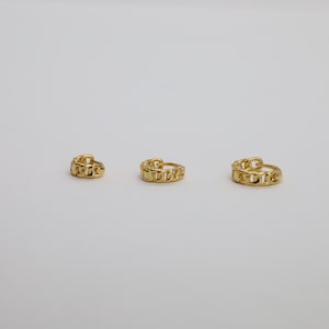 Chunky Thick Gold Huggie Hoop • Textured Hypoallergenic 18k Gold • Titanium Minimalist Minimalistic • Dainty Click Close