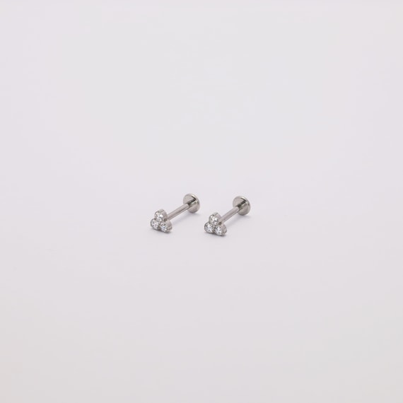 Threadless Push Pin Flat Back Labret 16G/18G/20G … - image 8