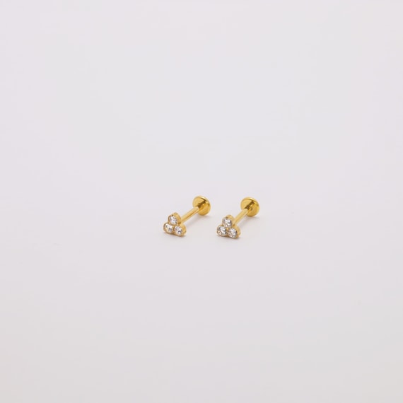 Threadless Push Pin Flat Back Labret 16G/18G/20G … - image 4