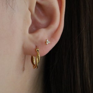 Crystal Earring Set Gift Stack Colour Gem Dainty Stud Earrings •  Tiny 18k Gold filled Hypoallergenic •  Simple Gift For Her