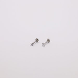 Boucles d'oreilles sans filetage labret à dos plat 16G/18G/20G Titane Sans nickel Conque Tragus Labret Helix Boucles d'oreilles de tous les jours image 7