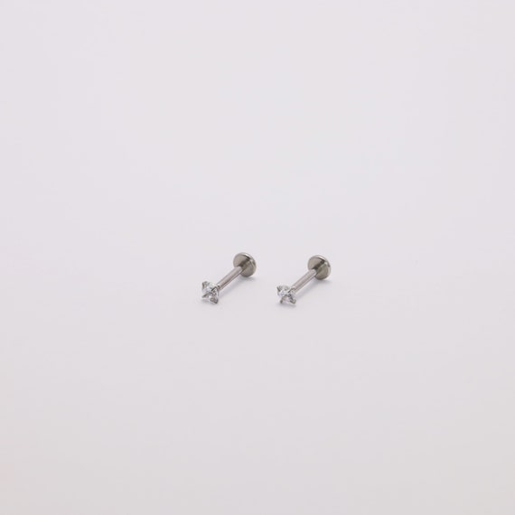 Threadless Stud Push Pin Flat Back Labret 16G/18G… - image 7