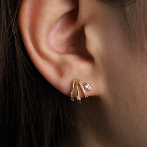 Screwback Ball Back Hoop Earrings • Plain Thick 18k Gold • Minimalist Click Close • Hypoallergenic Nickelfree