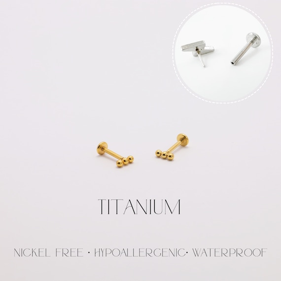 Threadless Push Pin Flat Back Labret 16G/18G/20G … - image 2