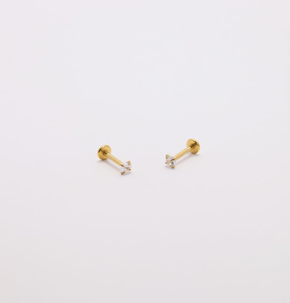 Threadless Stud Push Pin Flat Back Labret 16G/18G… - image 6