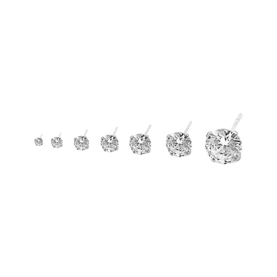 Earrings Set Surgical Steel Stainless Steel Cubic Zirconia Stud Earrings  Dainty Stud Earrings • Tiny Cz Titanium Hypoallergenic • Cubic