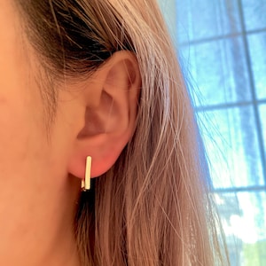 Gold 18k Open Hoop Earrings • Hypoallergenic Titanium Fill 18k • Gold Plated Simple Dainty • Minimalist