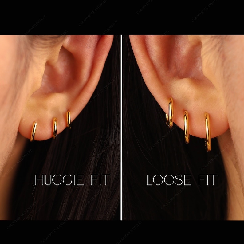 Tiny Hoop Earrings • 18k Filled Gold Dainty Earrings • Huggie Hoops Earrings •  Patterned Earrings • Minimalist Earrings • Gift for Her E001