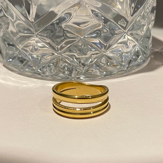 Stackable Gold Simple Band • Statement Layered Ri… - image 1