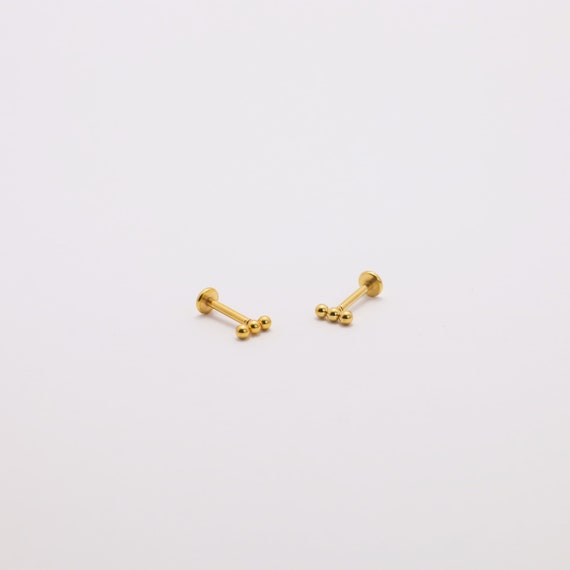 Threadless Push Pin Flat Back Labret 16G/18G/20G … - image 5