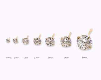 Bolt Nut Cone CZ Cubic Zirconia Stud Earrings by LoveyLovey 