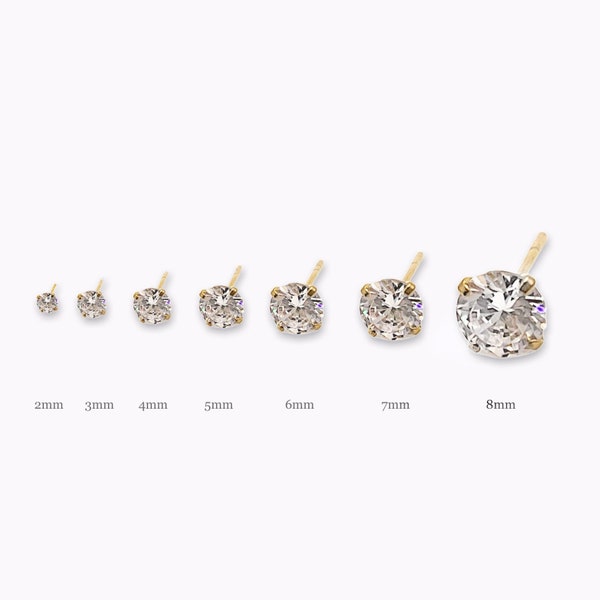 Dainty Stud Earrings •  Tiny Cz Titanium Hypoallergenic •   Cubic Zirconia Studs •   SImple Minimalist Studs