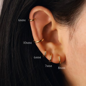 Huggie Hoop Earrings • 14k Gold Dainty Earrings • Huggie Hoops Earrings •  Gold Filled Earrings • Rounded Hoops