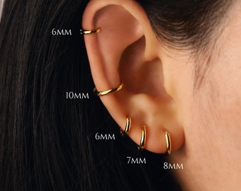 Huggie Hoop Earrings • 14k Gold Dainty Earrings • Huggie Hoops Earrings •  Gold Filled Earrings • Rounded Hoops