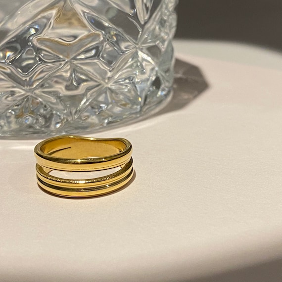 Stackable Gold Simple Band • Statement Layered Ri… - image 4