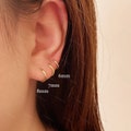 Tiny Simple Hoop Earrings • 14k Gold Dainty Earrings • Huggie Hoops Earrings •  Patterned Earrings • Minimalist Earrings • product logo
