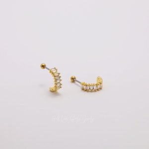 Screw Back Stud Earrings  •  Everyday Dainty Earrings  • Earring Stack  • 18k Gold Tragus Conch Helix  • Gift For Her  • Stud Earring