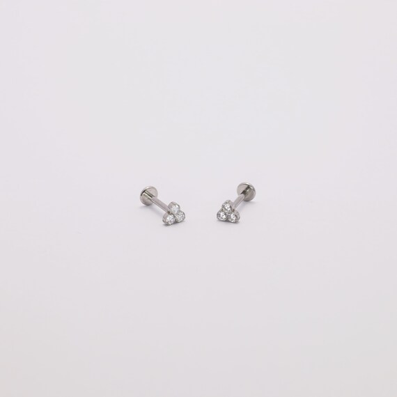 Threadless Push Pin Flat Back Labret 16G/18G/20G … - image 6