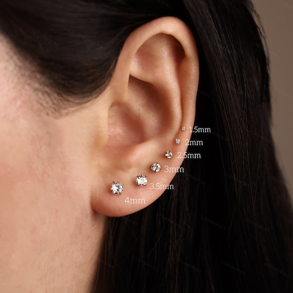 Threadless Stud Push Pin Flat Back Labret 16G/18G… - image 2