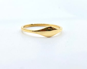 Thin Gold Band • Dainty 18k Ring •  Signet Delicate Simple •  Stackable tiny Gold • Dainty Minimalistic