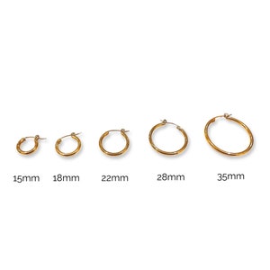 Titanium Gold Hoops • Hypoallergenic 18k Gold Hoop Earrings • Simple 18k Gold Plated Titanium • Fill Nickle Free Minimalistic • Chic Dainty