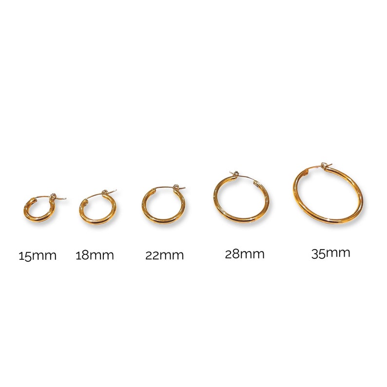 Titanium Gold Hoops Hypoallergenic 18k Gold Hoop Earrings Simple Everyday 18k Gold Nickel Free Minimalistic Chic Dainty image 8