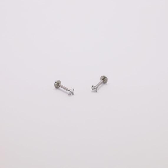 Threadless Stud Push Pin Flat Back Labret 16G/18G… - image 4