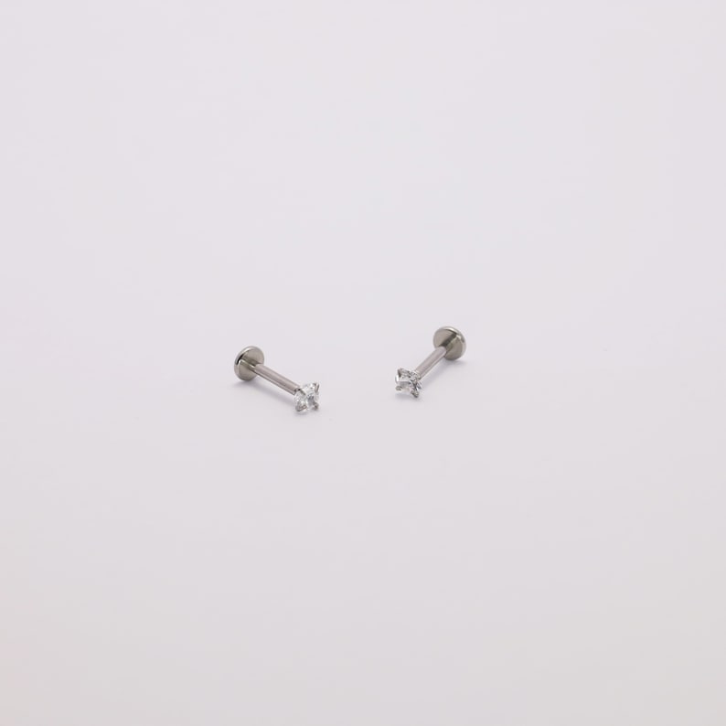 Threadless Push Pin Flat Back Labret 16G/18G/20G Stud Earrings Etsy
