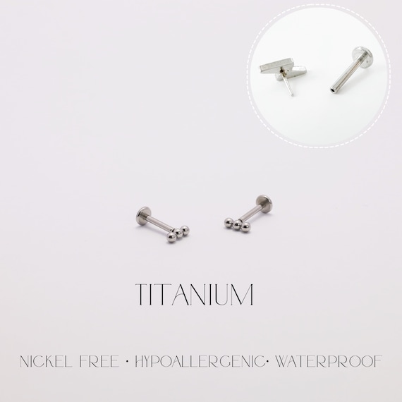 Threadless Push Pin Flat Back Labret 16G/18G/20G … - image 1