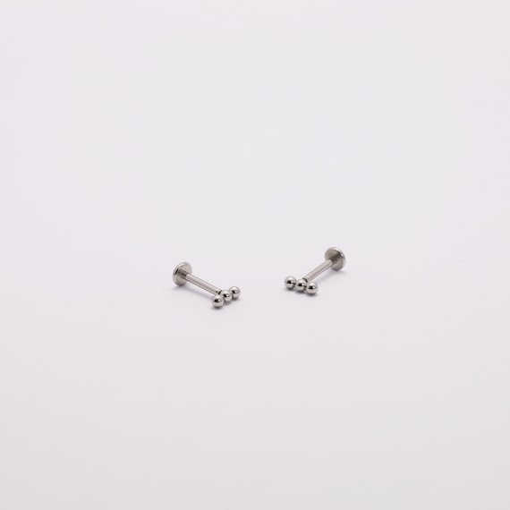 Threadless Push Pin Flat Back Labret 16G/18G/20G … - image 6