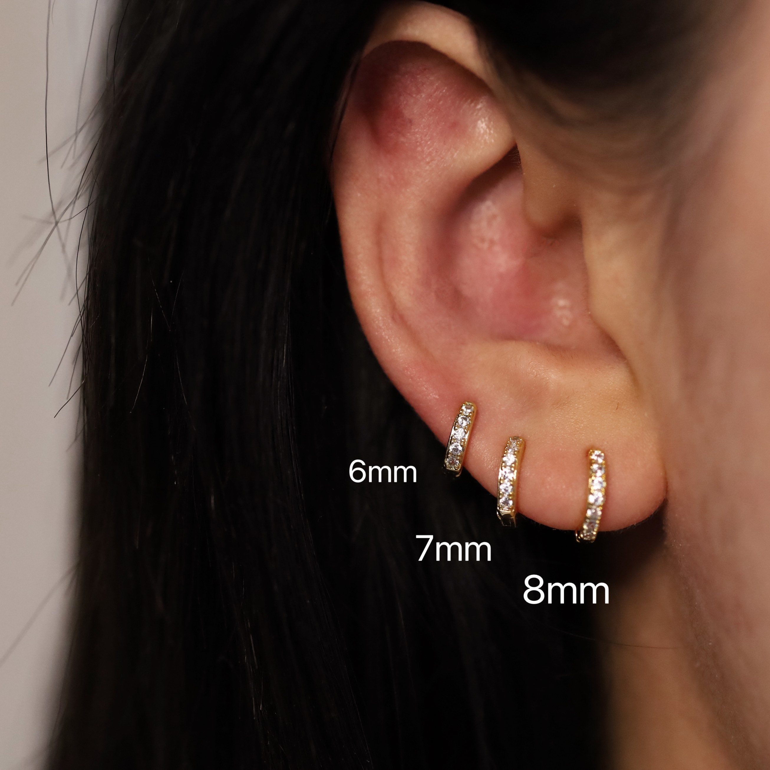Pave Huggie Hoop Crystal Earrings • 18k Gold Pave Dainty Earrings • Huggie Hoops Earrings •  Earrings • Minimalist • Gift for Her