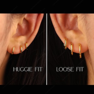 Tiny Simple Hoop Earrings 14k Gold Dainty Earrings Huggie Hoops Earrings Patterned Earrings Minimalist Earrings Gift for Her image 5