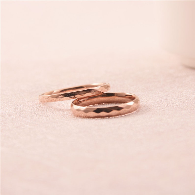 Ring Band Simple Rose Gold 18k plated ring band minimalist dainty jewellery Stacking Shiny