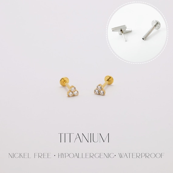 Threadless Push Pin Flat Back Labret 16G/18G/20G … - image 1