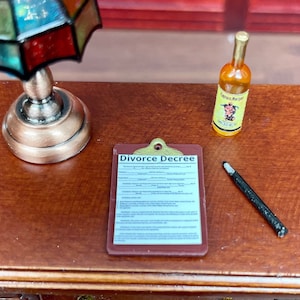 The “Get the Steppin’” Dollhouse Miniature Divorce Papers Set