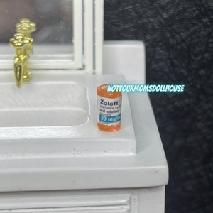 The “Good Stuff” Dollhouse Miniature Zoloft Prescription Bottle