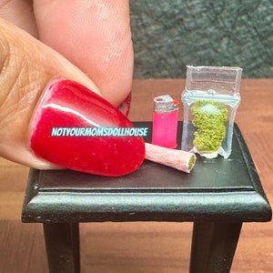 The “Pink Dime Bag” Dollhouse Miniature Stoner Set
